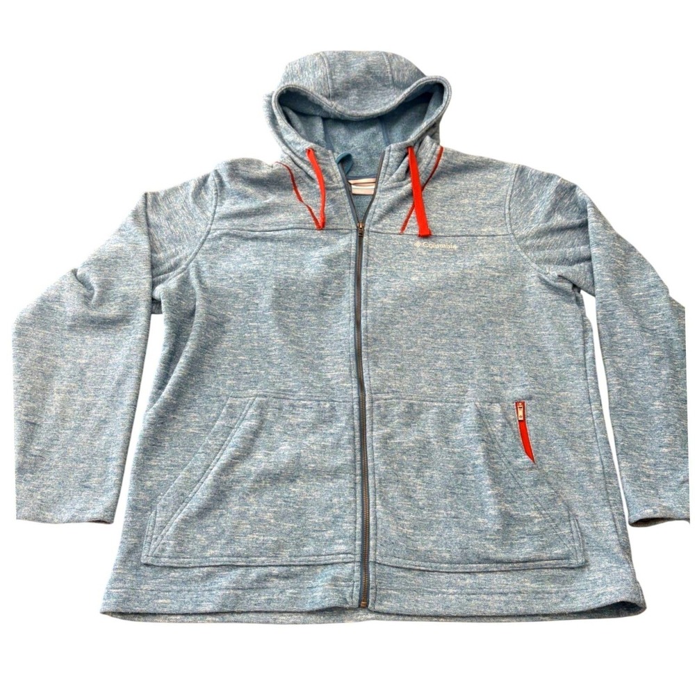 Columbia Sportswear Blue Heather Fleece Full Zip Hoodie Jacket Men's XL